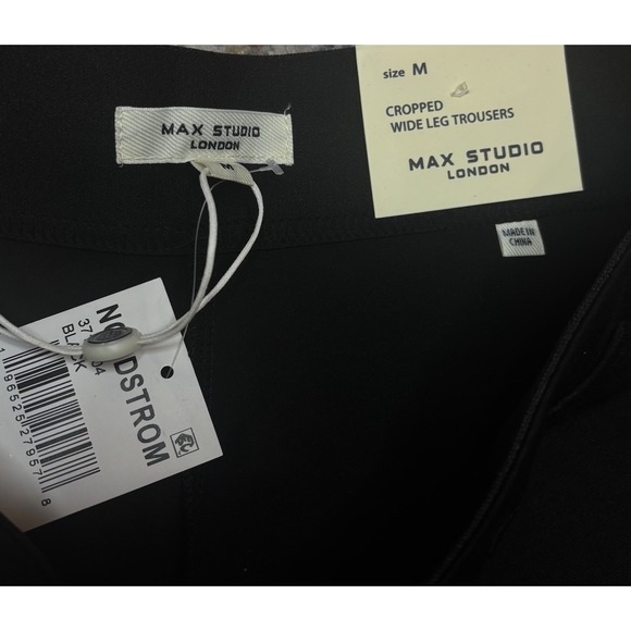 Max Studio London Women's Black Cropped Wide Leg Trousers - Size M NWT - Picture 4 of 9